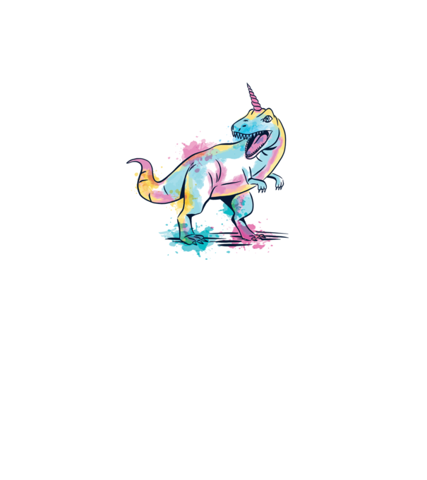 Unicornsaurus - Dinozaur Unicorn model alb pe tricou
