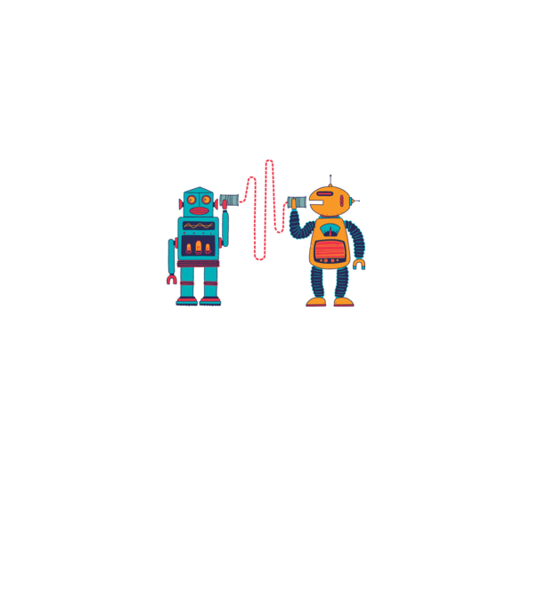 Walkie Talkie Robot model alb pe tricou