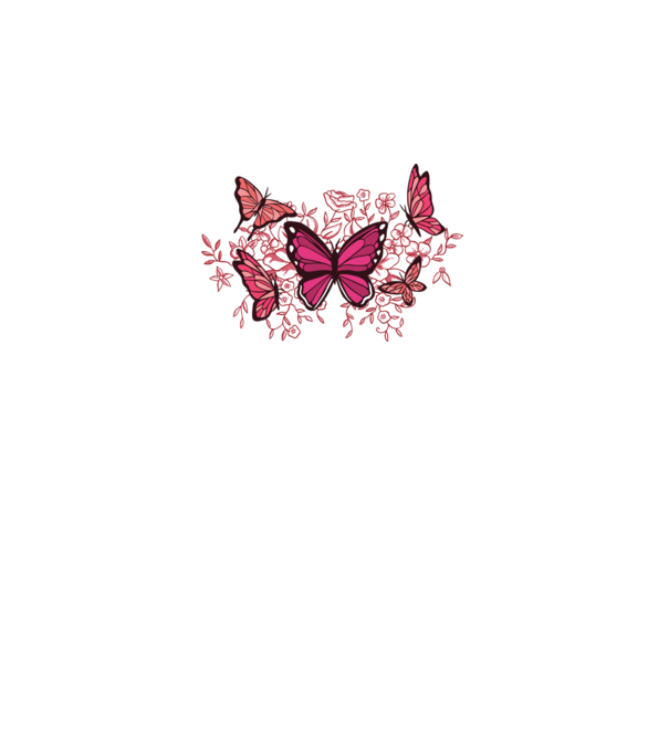 Fluturi cu flori model dusty pink pe tricou