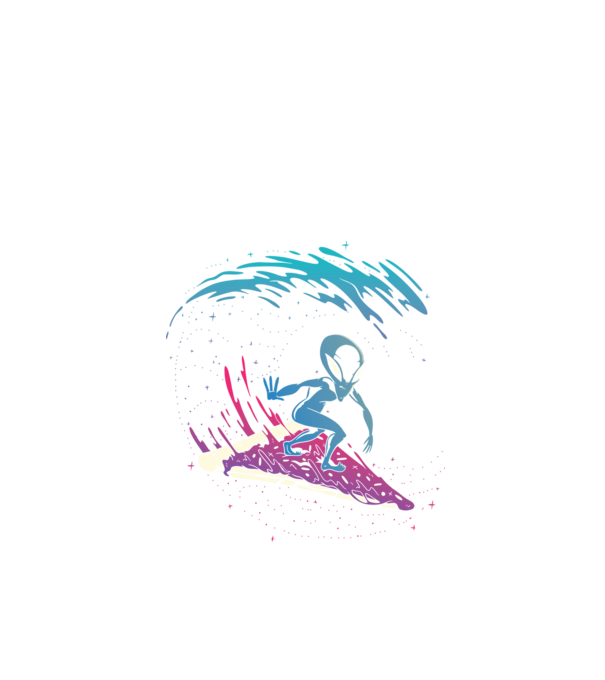 Alien Pizza Surf tricou amuzant model negru pe tricou