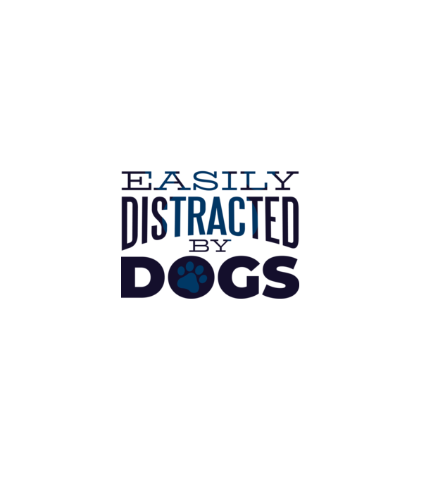 Easily Distracted By Dogs Tricou cu Câine amuzant model albastru deschis pe tricou