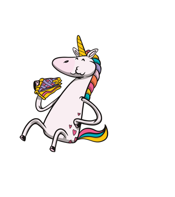 Unicorn cu prăjitură model albastru deschis pe tricou