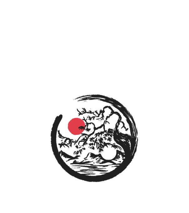 Yin-Yang Bonsai model alb pe tricou
