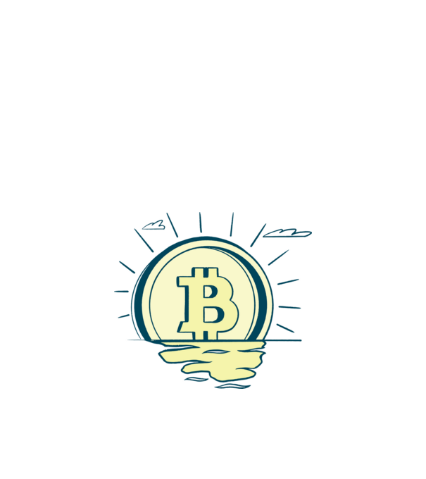Bitcoin sunrise model nisipiu pe tricou