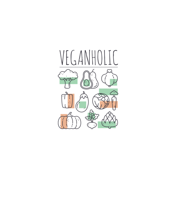 Veganholic model alb pe tricou
