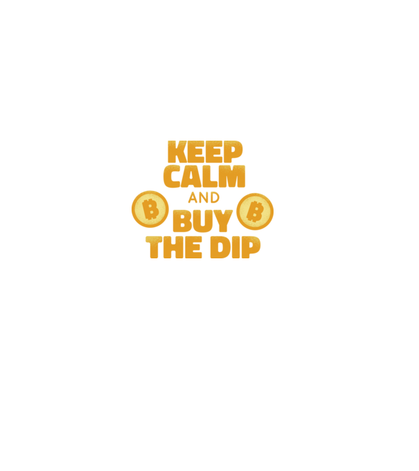 Keep calm and buy the dip Bitcoin model negru pe tricou