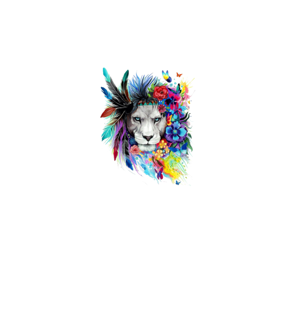 lion color jungle model alb pe tricou