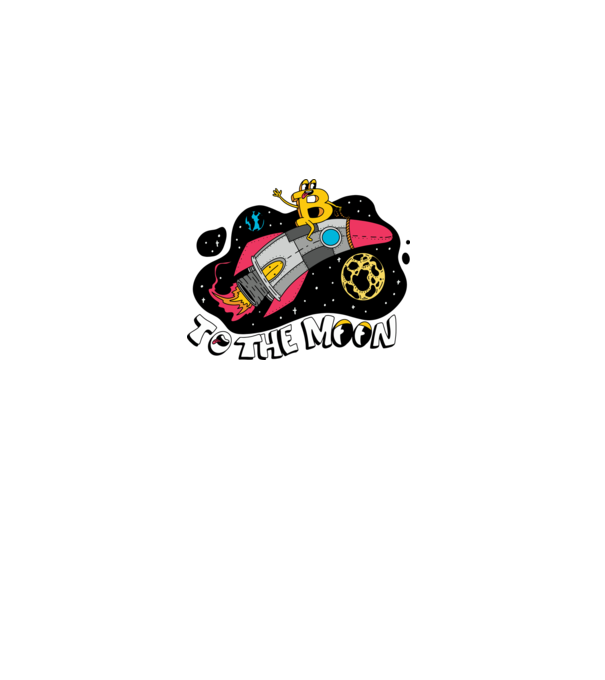 Bitcoin to the moon model albastru deschis pe tricou