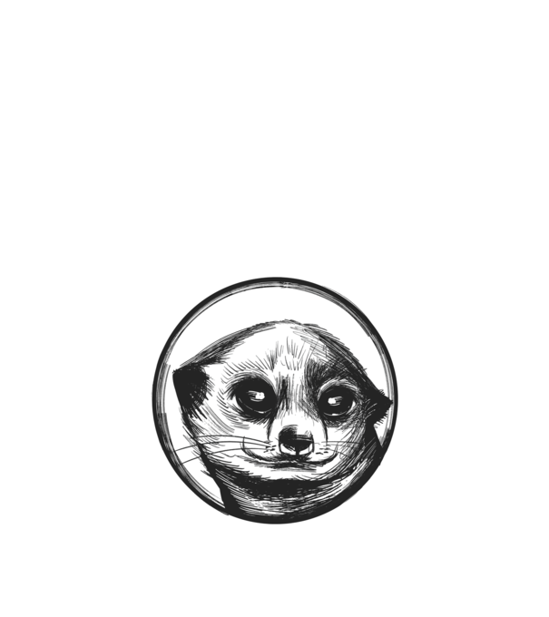 Pui de suricata model negru pe tricou