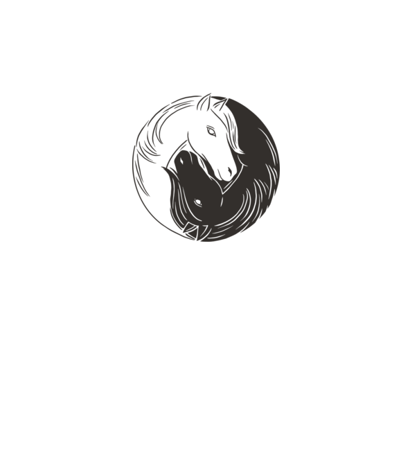 Călăreț Yin Yang model alb pe tricou