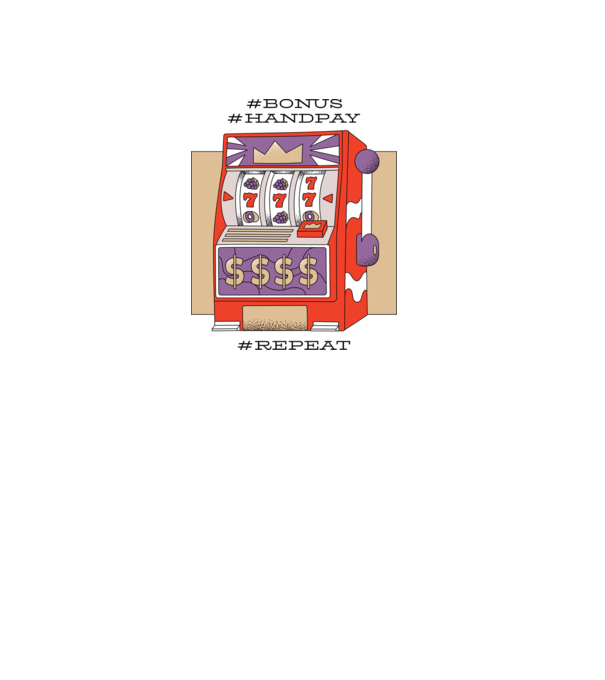 Slot machine model alb pe tricou