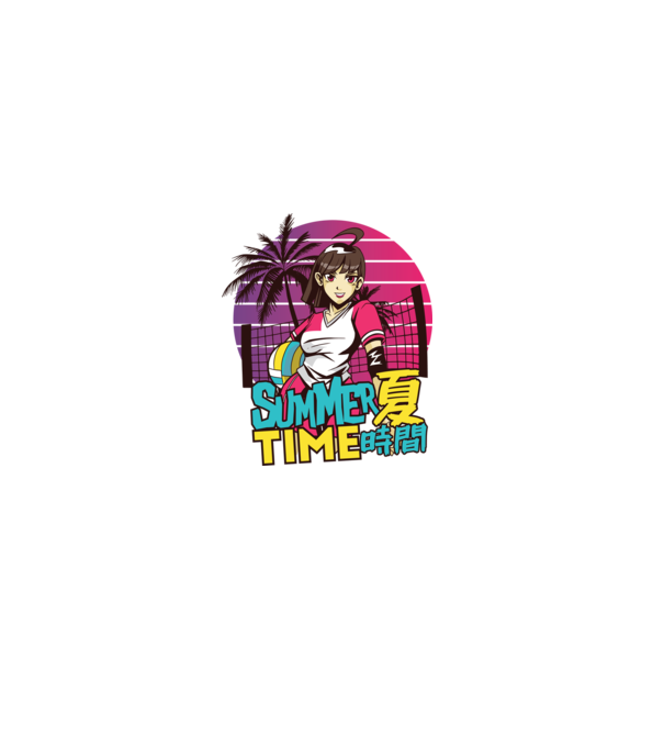 Summer Girl Anime Fată Manga model negru pe tricou