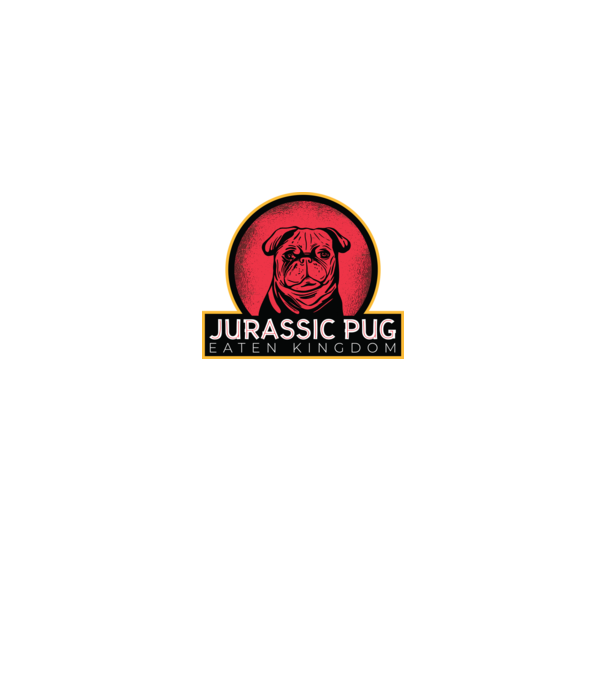 Jurassic Pug Tricou cu mops model negru pe tricou