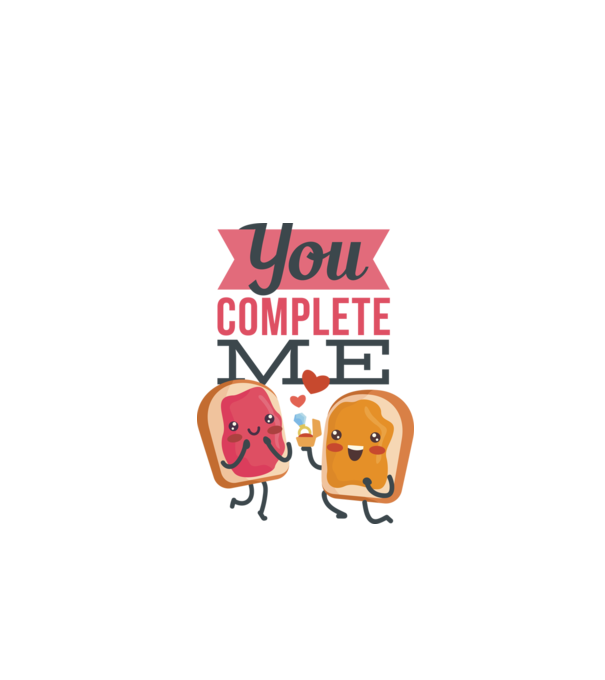 'You Complete Me Tricou drăguț pentru Valentine''s Day' model alb pe tricou