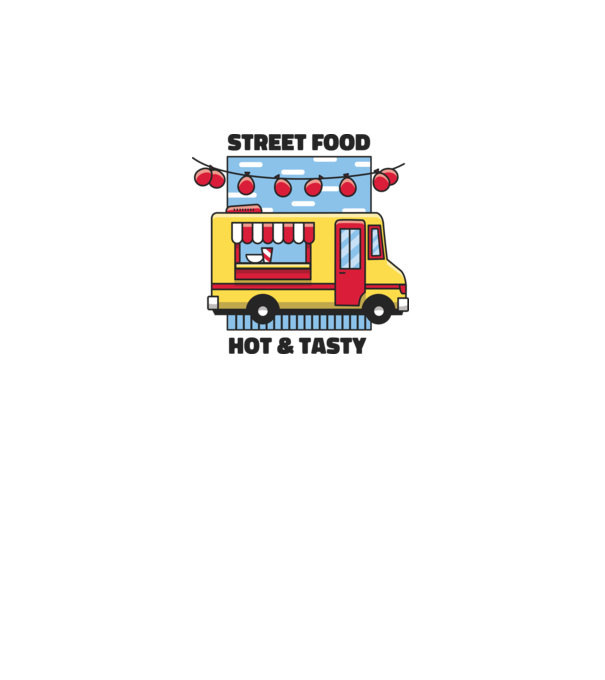 Foodtruck model albastru jeanși pe tricou