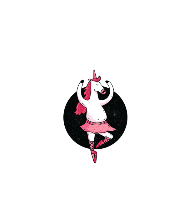 Unicorn Balet model alb pe tricou