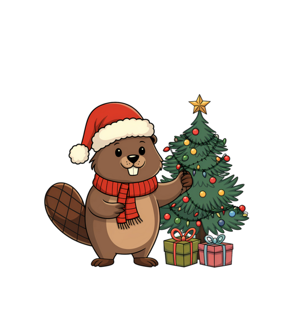 Bober Kurwa Christmas 2 model alb pe tricou
