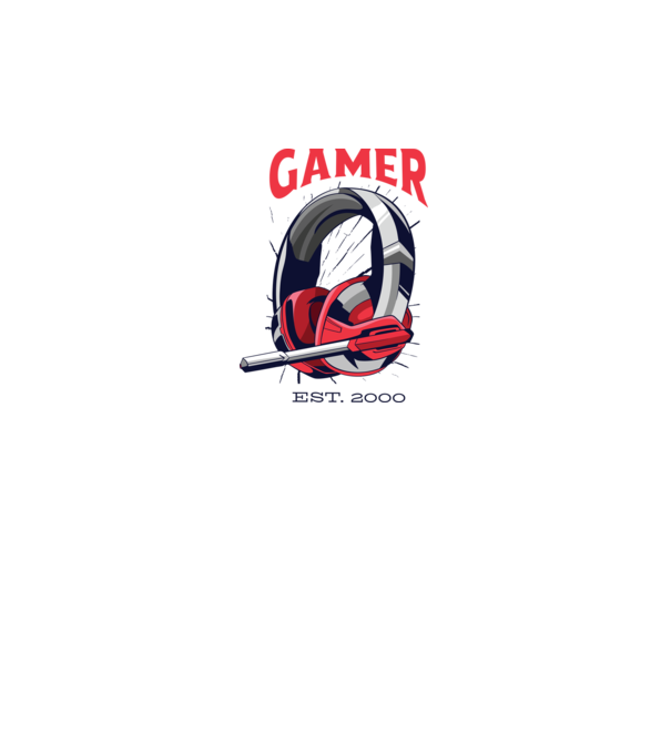 Gamer est. 2000 model gri pe tricou