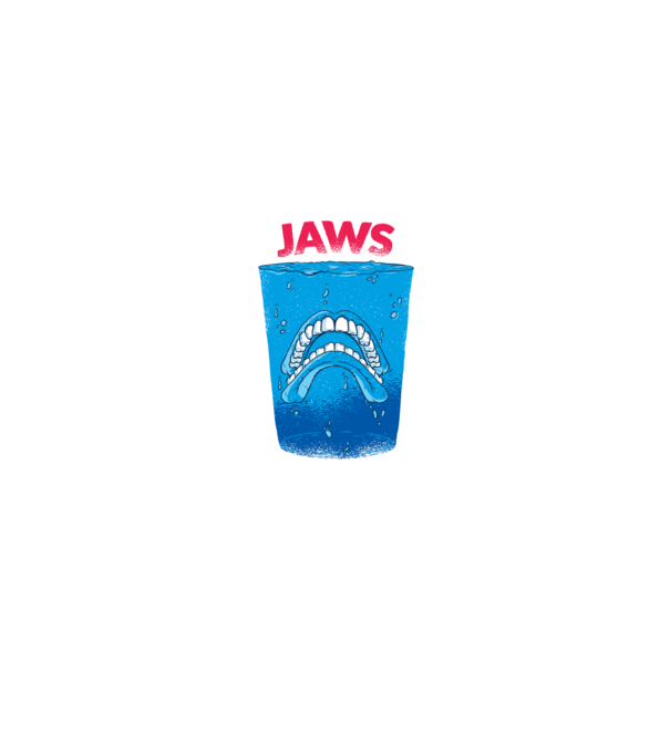 Jaws dinți tricou parodie model negru pe tricou