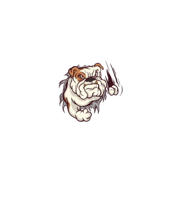 Bulldog model alb pe tricou
