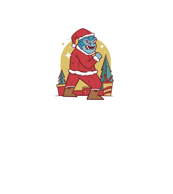 Gorila Santa model alb pe tricou