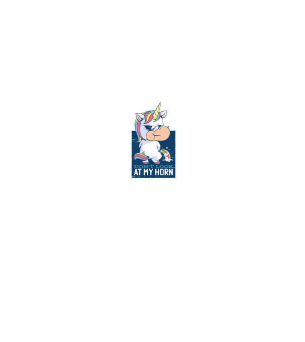 'Don''t look at my horn tricou amuzant unicorn' model alb/roșu pe tricou