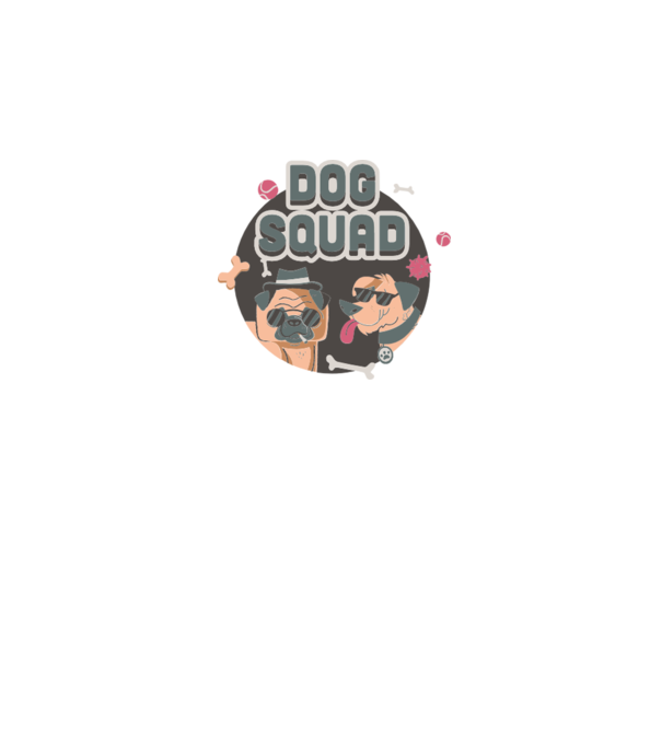 Dog squad model alb pe tricou