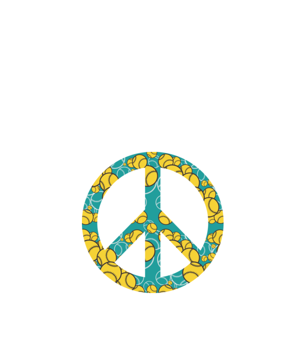 Simbol Baseball Peace model negru pe tricou