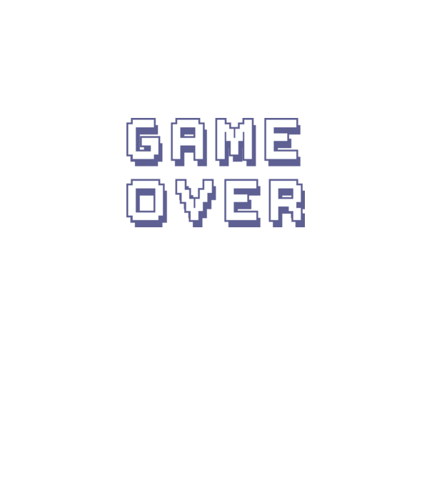 Game Over model alb pe tricou