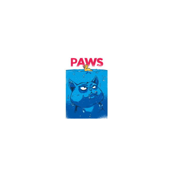 Paws Pisică la atac model negru pe tricou