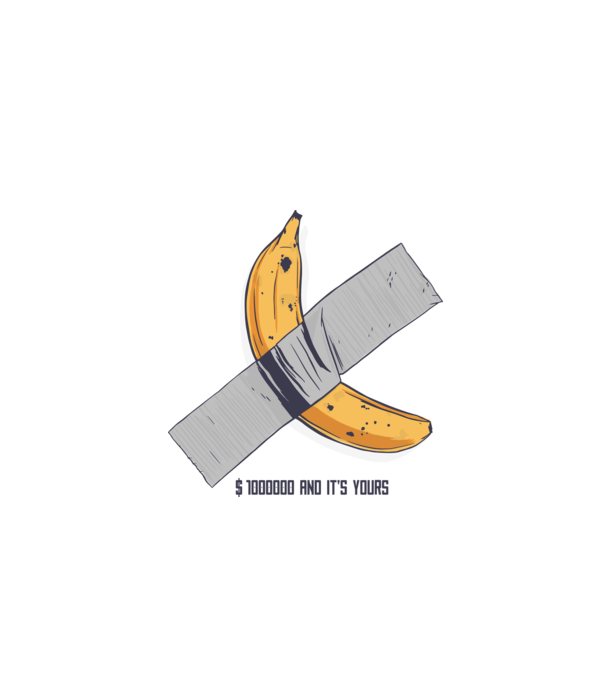 Ultima banană model alb pe tricou