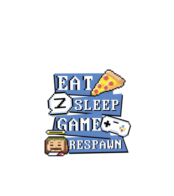 Eat, Sleep, Game respawn model alb pe tricou
