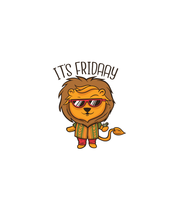 În sfârșit, vineri Leu model alb pe tricou