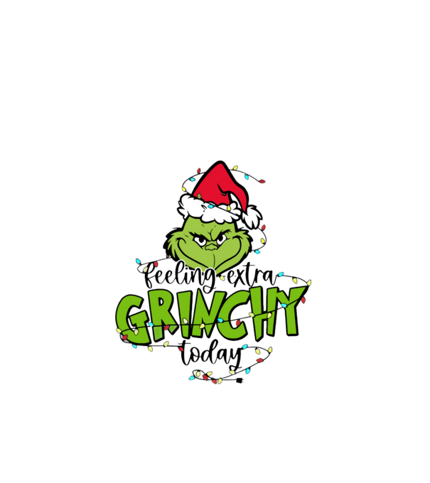 Feeling extra Grinchy today model alb pe tricou