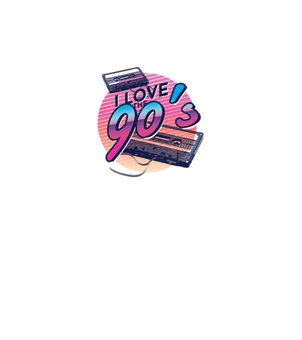 I love the 90s Casetă model gri pe tricou