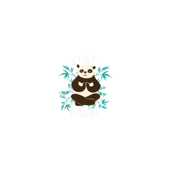 Stay Calm Panda meditație model negru pe tricou