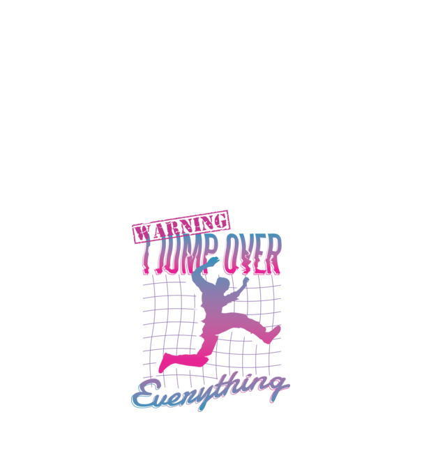 Warning I Jump over everything Parkour model negru pe tricou