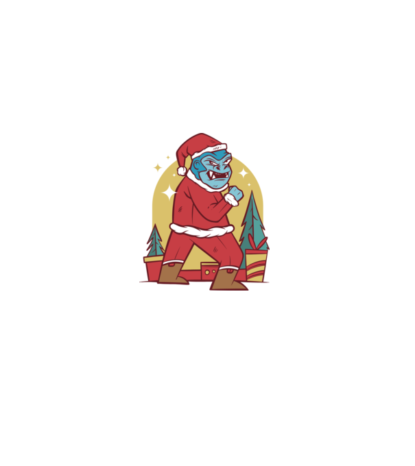 Gorila Santa model alb pe tricou
