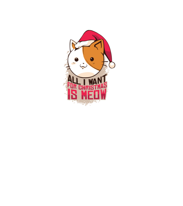All I want for christmas is MEOW tricou cu pisică model negru pe tricou