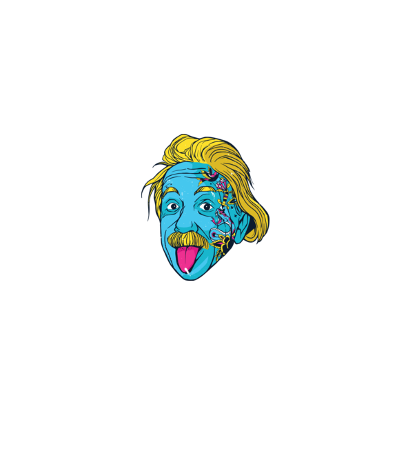 Hippy Albert Einstein model alb pe tricou