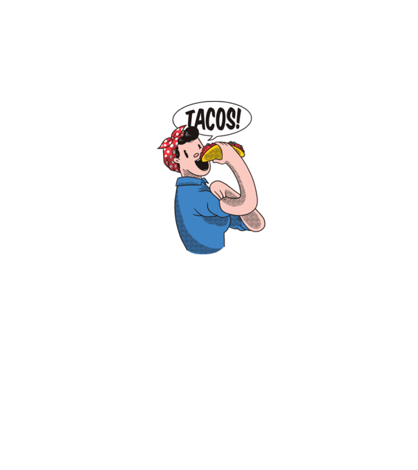 Tacos feminism model albastru închis pe tricou