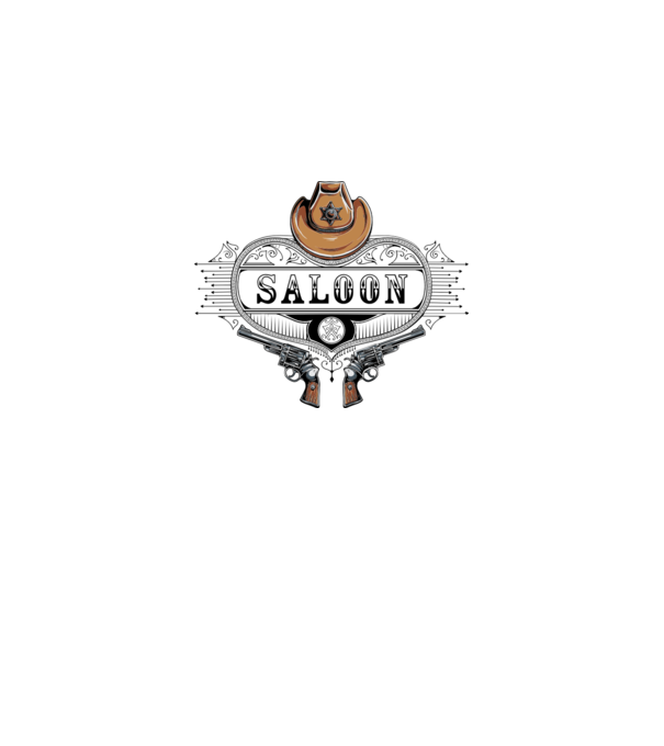 Cowboy saloon western model gri pe tricou