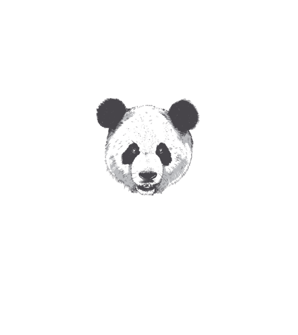 Cap de panda model alb pe tricou