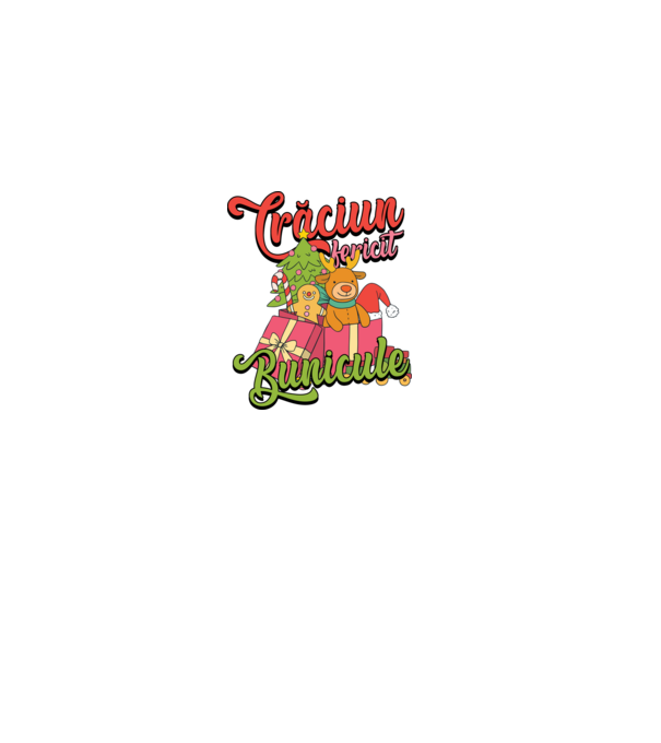 CRĂCIUN FERICIT BUNICULE model negru pe tricou