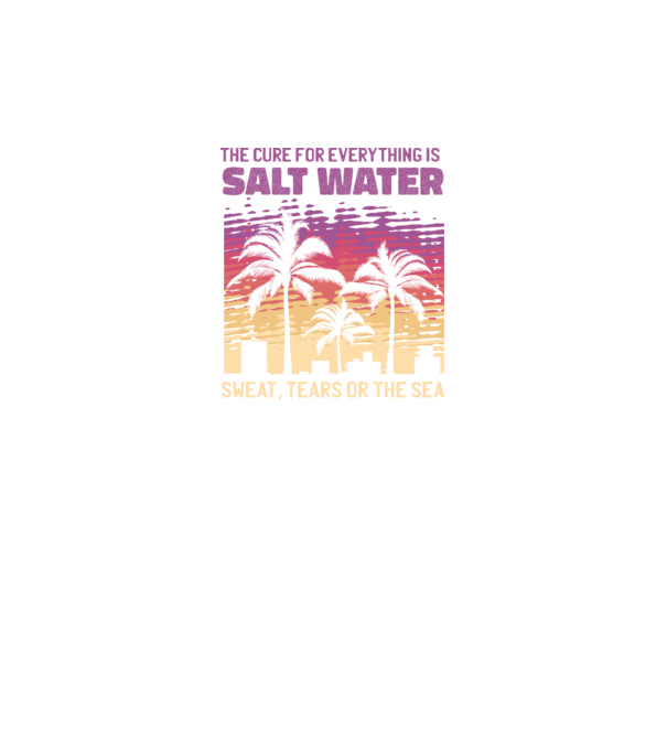 Retro Sunset - Apa sărată este leac pentru orice model gri pe tricou