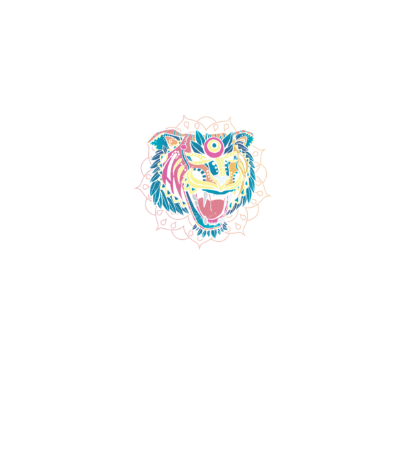 Tigru Mandala model negru pe tricou