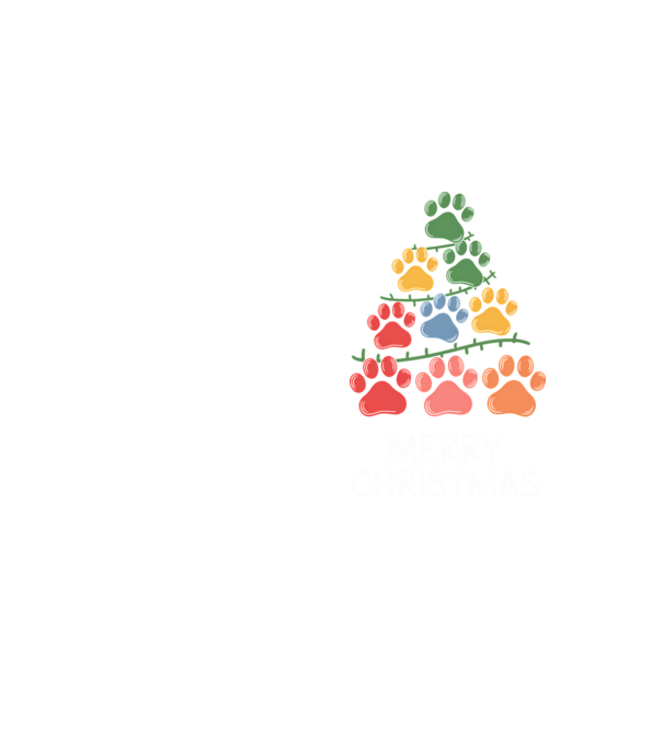 Merry Christmas Paws Negru model galben neon pe tricou