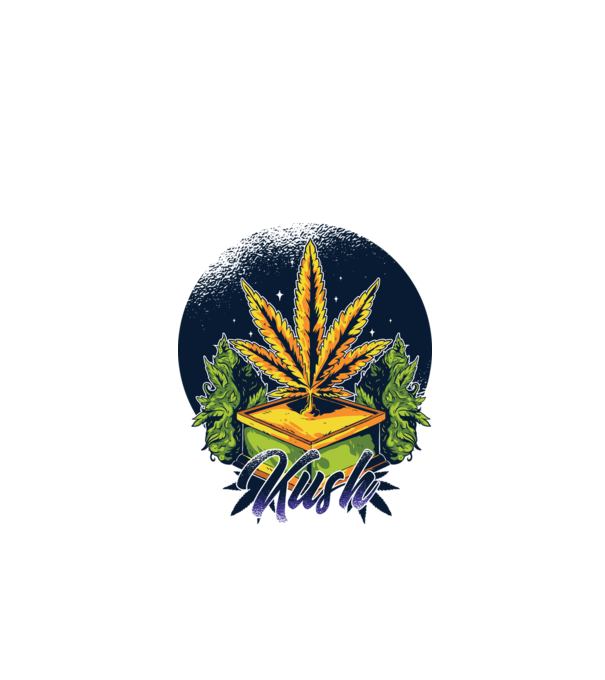 Marijuana Kush model negru pe tricou