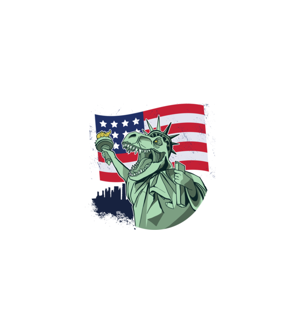Ziua Independenței americane 4 iulie T-rex model alb pe tricou