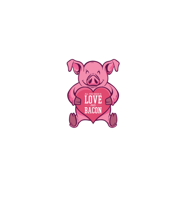 All you need is love and bacon model negru pe tricou